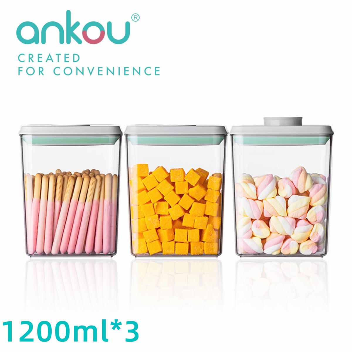 Kitchen Zo - Ankou 3Pcs 1.2L Pop Airtight Food