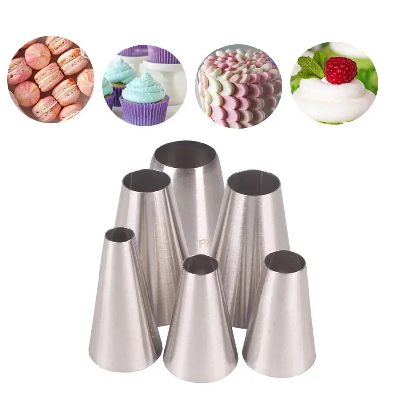 Kitchen And Baking Equipment - Round Mouth Pastry Nozzles Stainless Steel