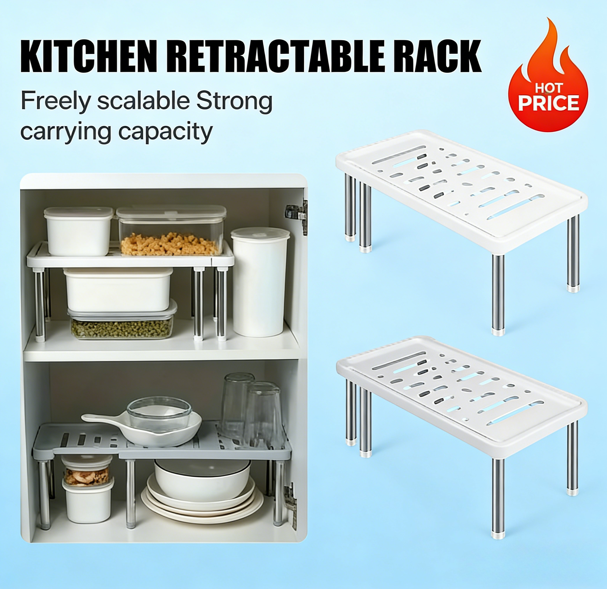 Kitchen Zo - Scalable One Piece Multifunctional Storage Rack