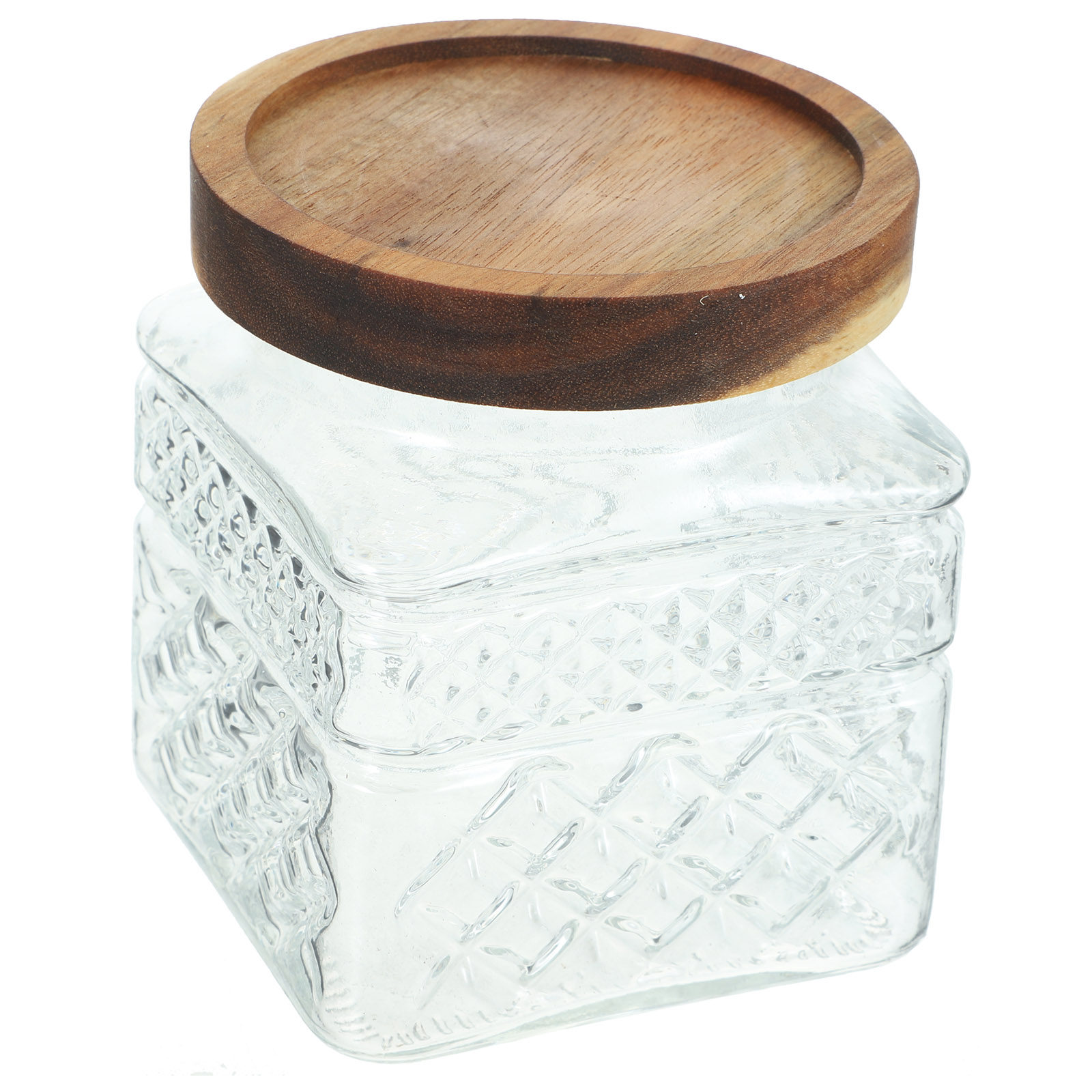 Kitchen Baking Canisters - Airtight Glass Canister with Natural Wood