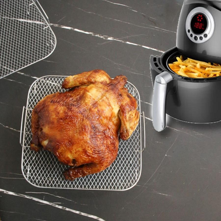 Kitchen Baking Appliances - Stainless Steel Air Fryer Grill, Square