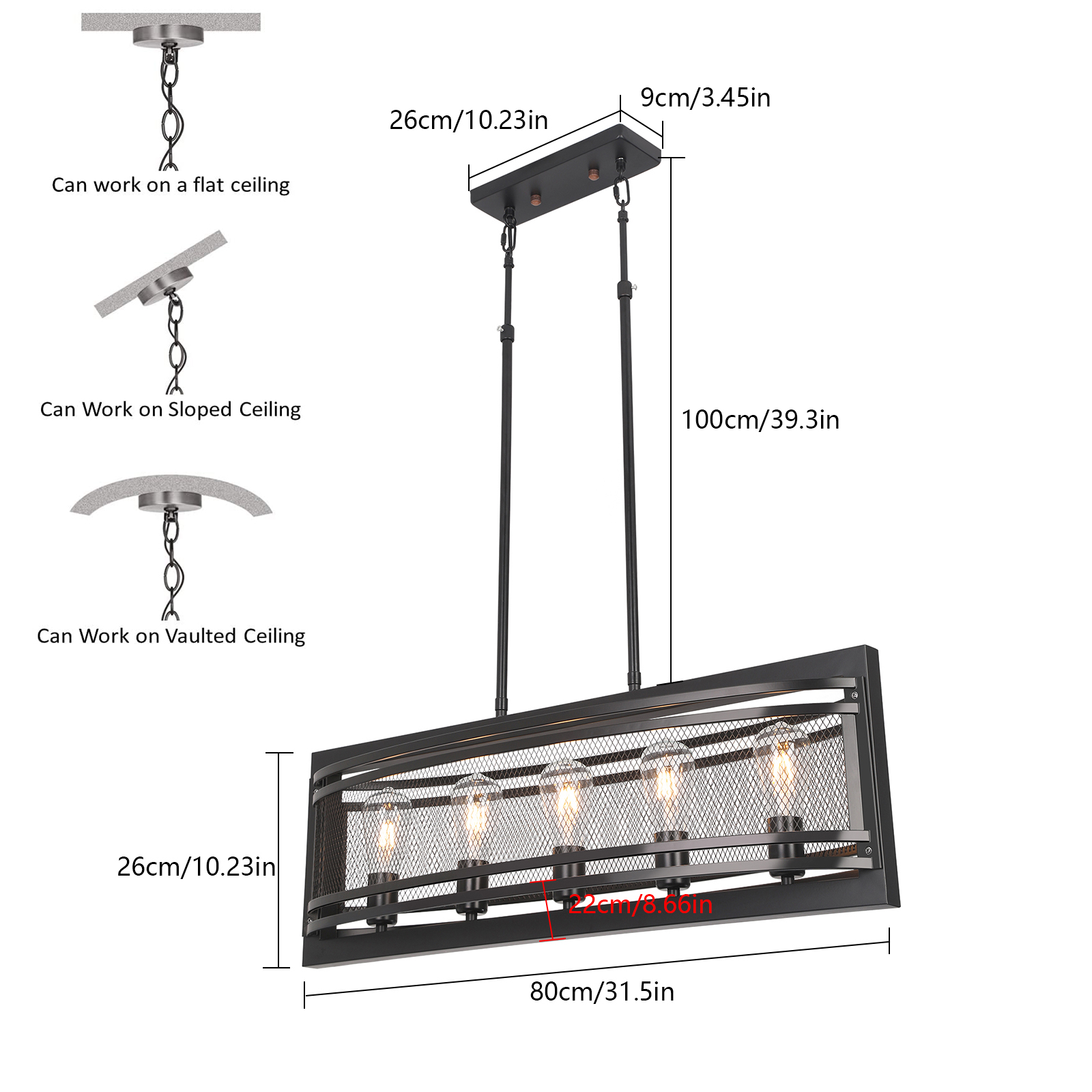5-Light Linear Pendant Lightin - Kitchen Baking Island ulasan dan harga