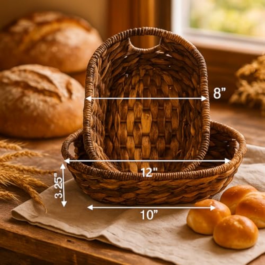 Handwoven Oval Wicker Baskets  - Kitchen Baking Decor ulasan dan harga