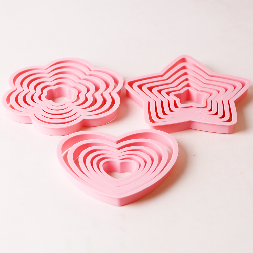 1set/3sets Pink Heart Star Flo - Kitchen Baking Utensil ulasan dan harga