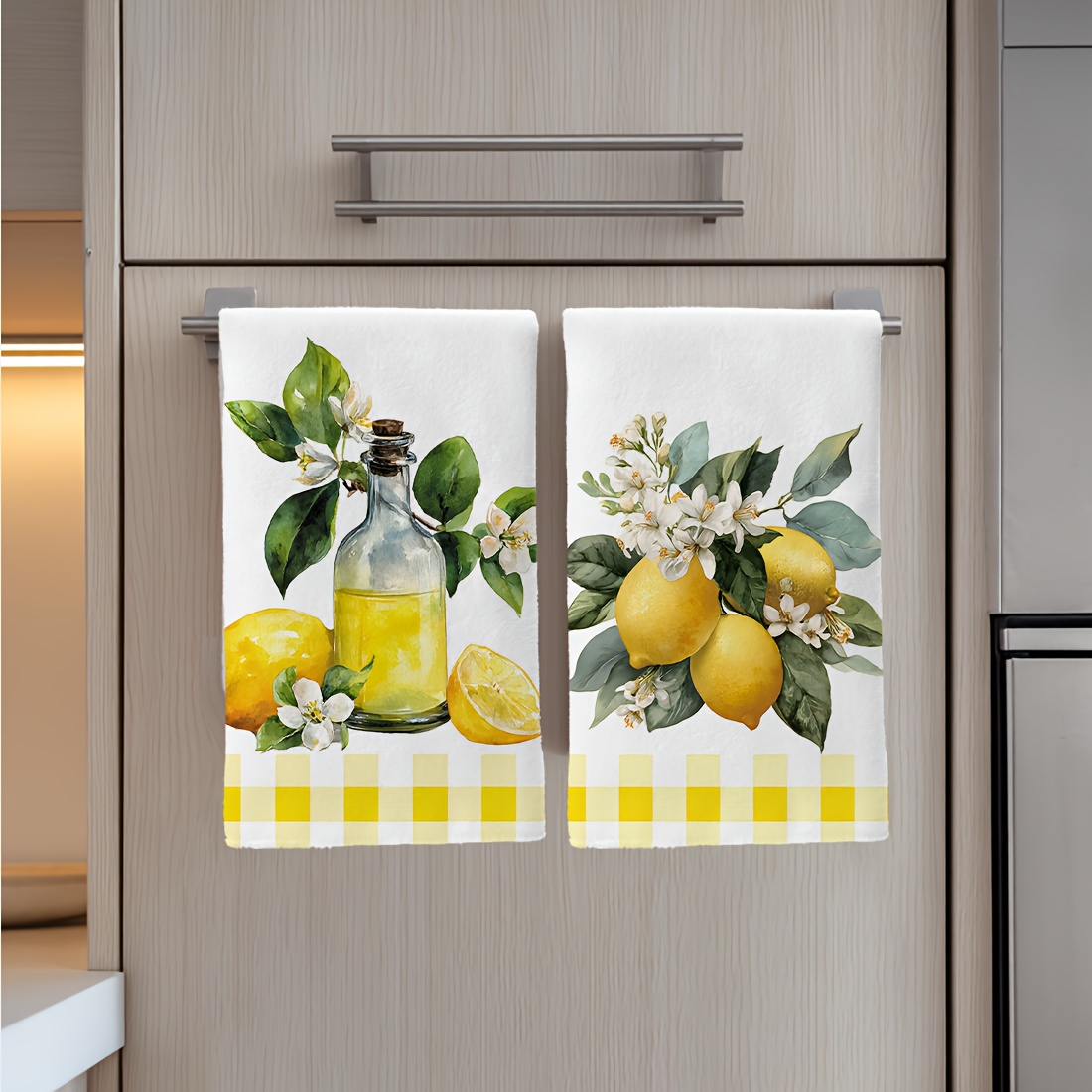 2Pcs, Lemon Floral Pattern Kit - Kitchen Baking Necessities ulasan dan harga