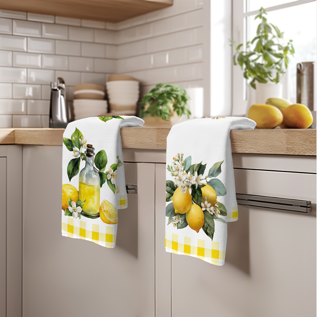 2Pcs, Lemon Floral Pattern Kit - Kitchen Baking Necessities ulasan dan harga