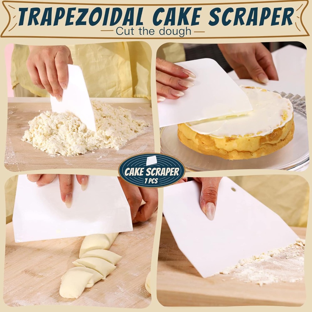 7 Pcs Cake Scraper Set - Dough - Bench Scraper Dough ulasan dan harga