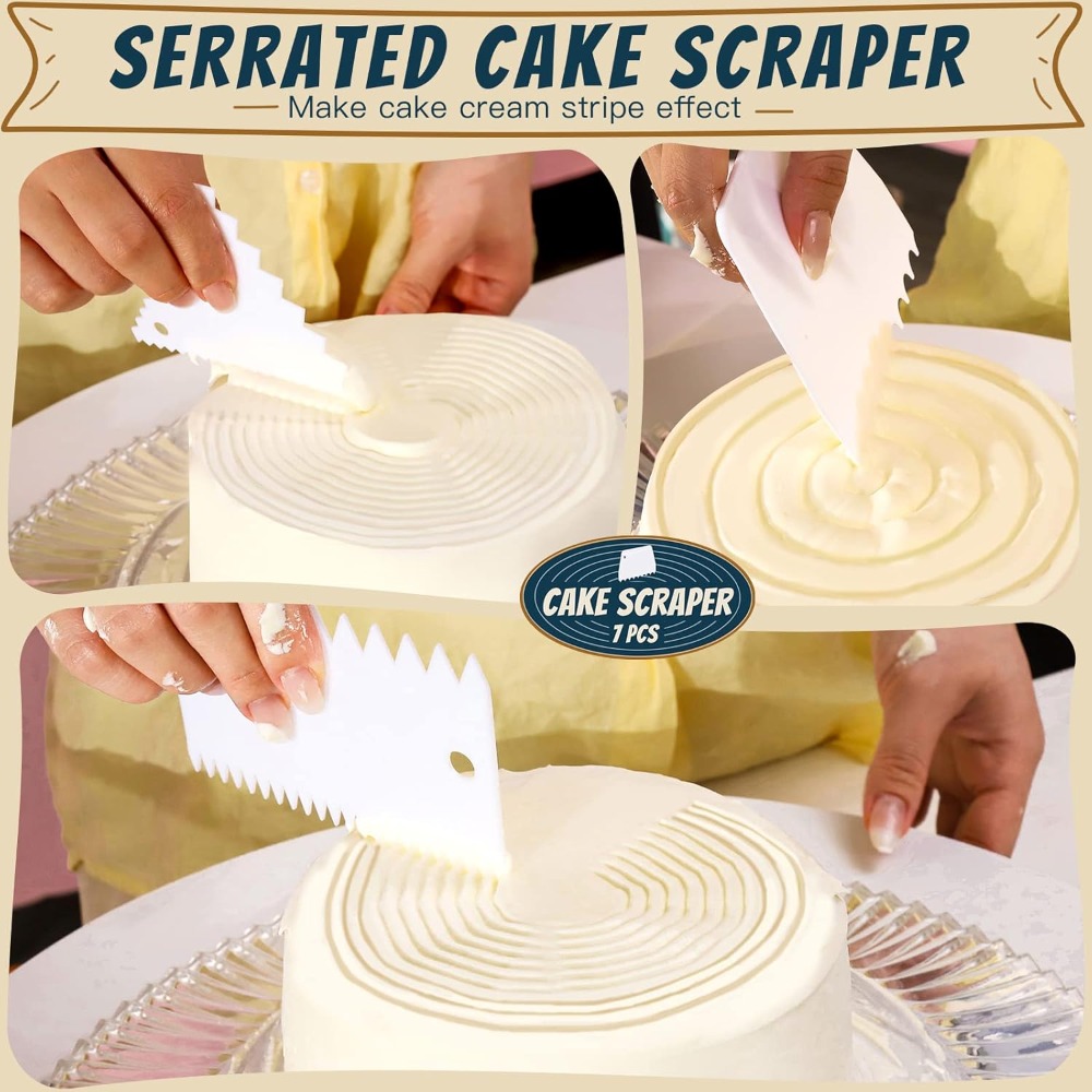 7 Pcs Cake Scraper Set - Dough - Bench Scraper Dough ulasan dan harga