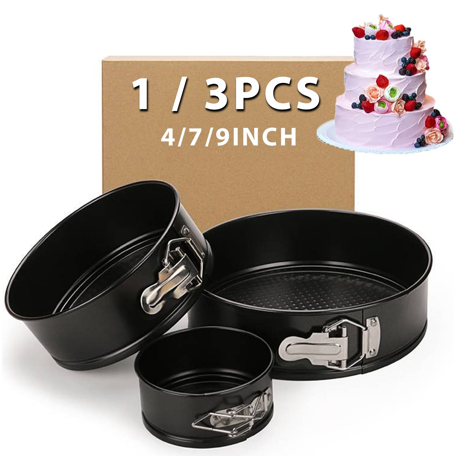 1PC, 3PCS Cake Pan Set, Round  - Kitchen And Baking Equipment ulasan dan harga