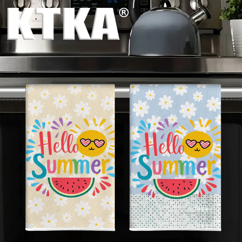 2Pcs, Watermelon Daisy Print K - Kitchen Baking Necessities ulasan dan harga