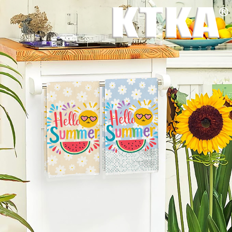 2Pcs, Watermelon Daisy Print K - Kitchen Baking Necessities ulasan dan harga
