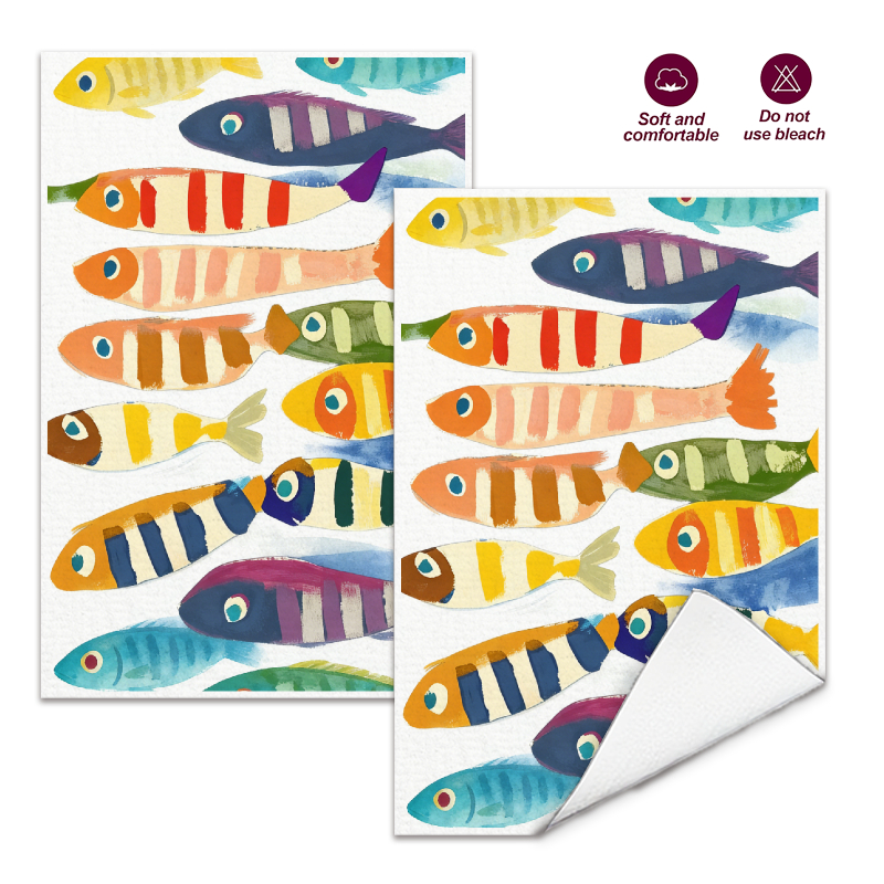 2Pcs, Watercolor Striped Fish  - Kitchen Baking Necessities ulasan dan harga
