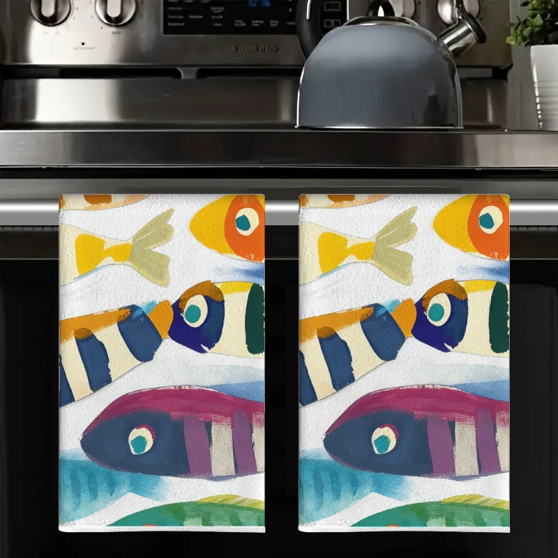 2Pcs, Watercolor Striped Fish  - Kitchen Baking Necessities ulasan dan harga