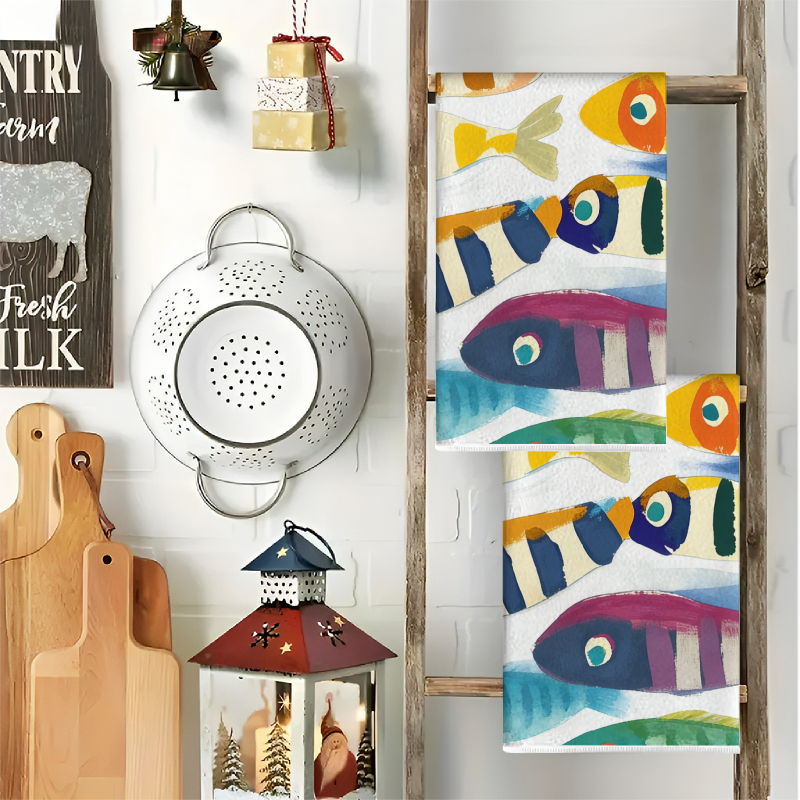 2Pcs, Watercolor Striped Fish  - Kitchen Baking Necessities ulasan dan harga
