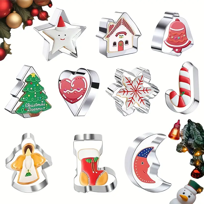 10PC Christmas Cookie Cutter S - Kitchen And Baking Equipment ulasan dan harga