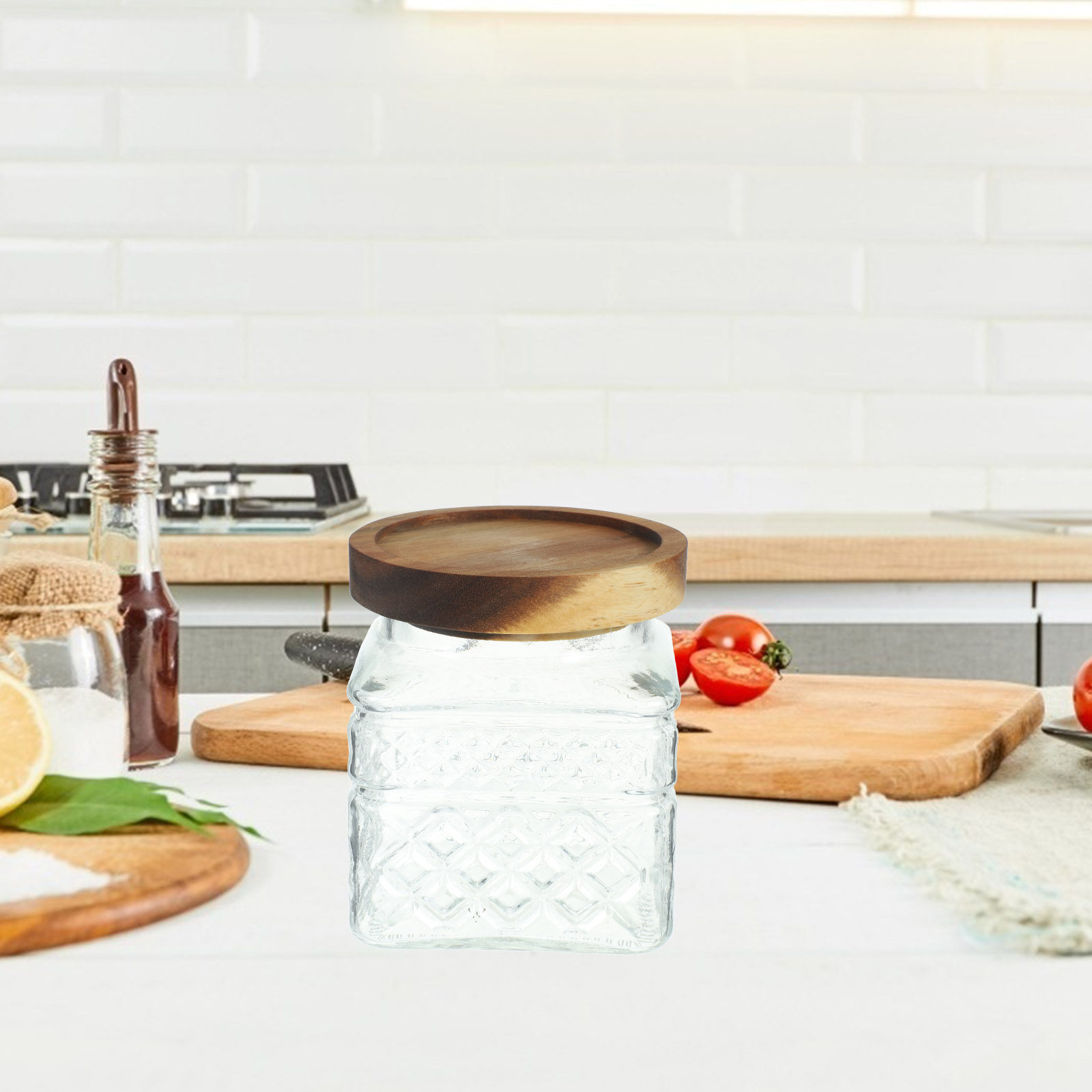 Airtight Glass Canister with N - Kitchen Baking Canisters ulasan dan harga