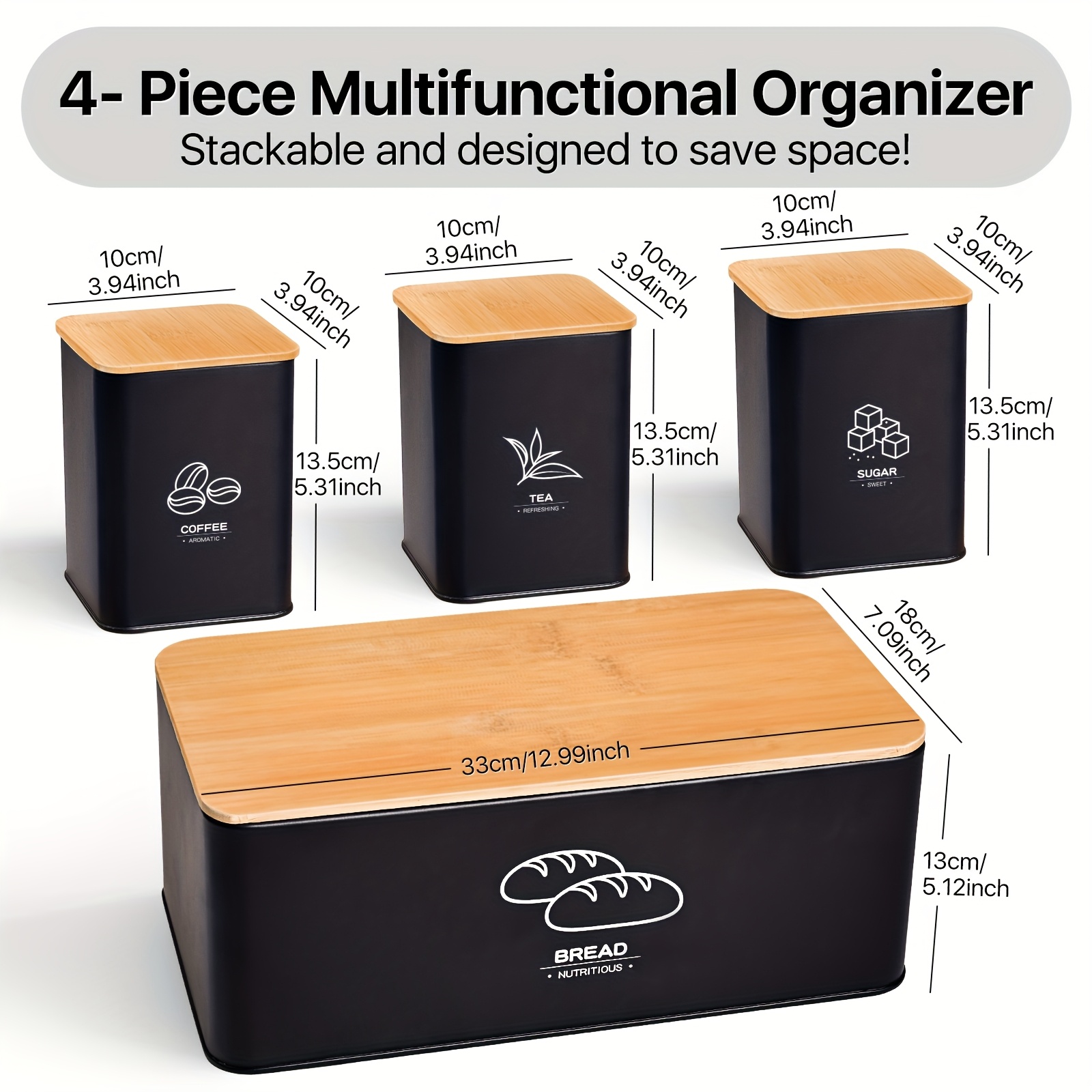 Metal Bread Box for Kitchen Co - Kitchen Baking Canisters ulasan dan harga