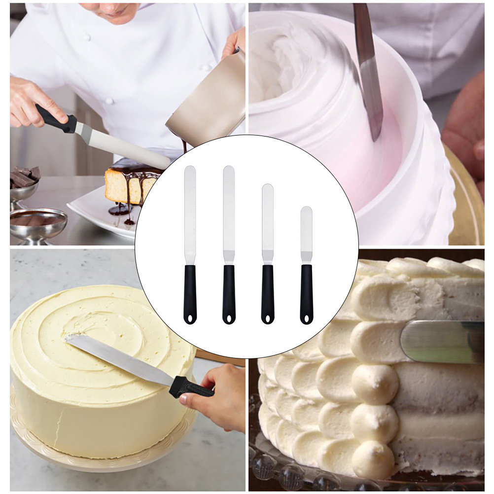 4Pcs Icing Spatula Set Plastic - Kitchen Baking Decor ulasan dan harga