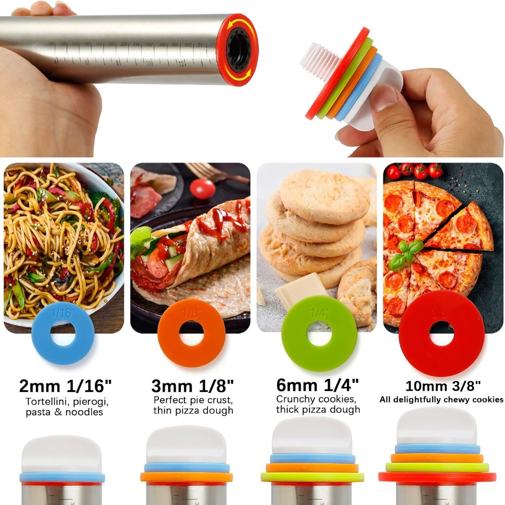 Rolling Pin Set with Thickness - Bench Scraper Dough ulasan dan harga