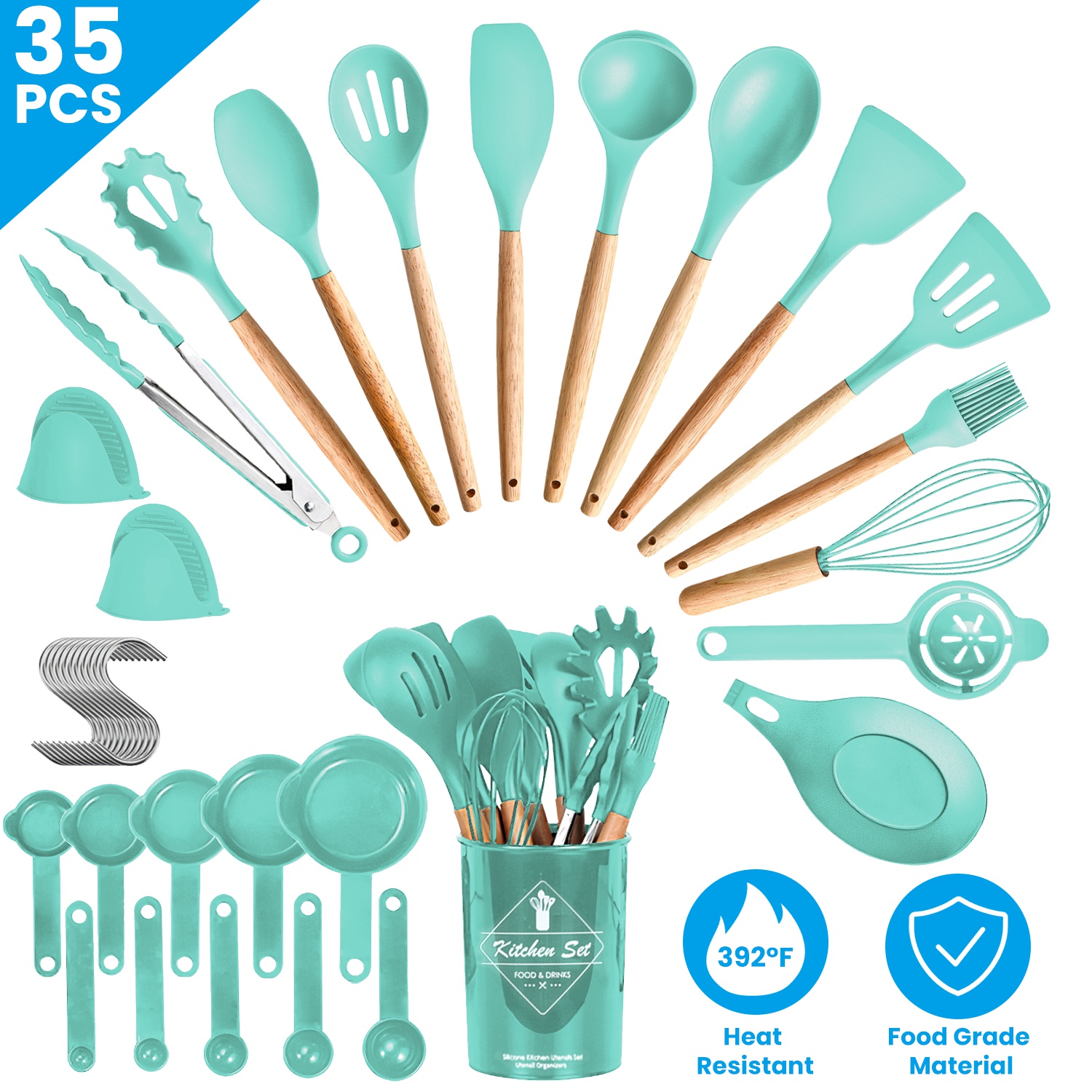 35Pcs Kitchen Cooking Utensils - Kitchen Baking Necessities ulasan dan harga