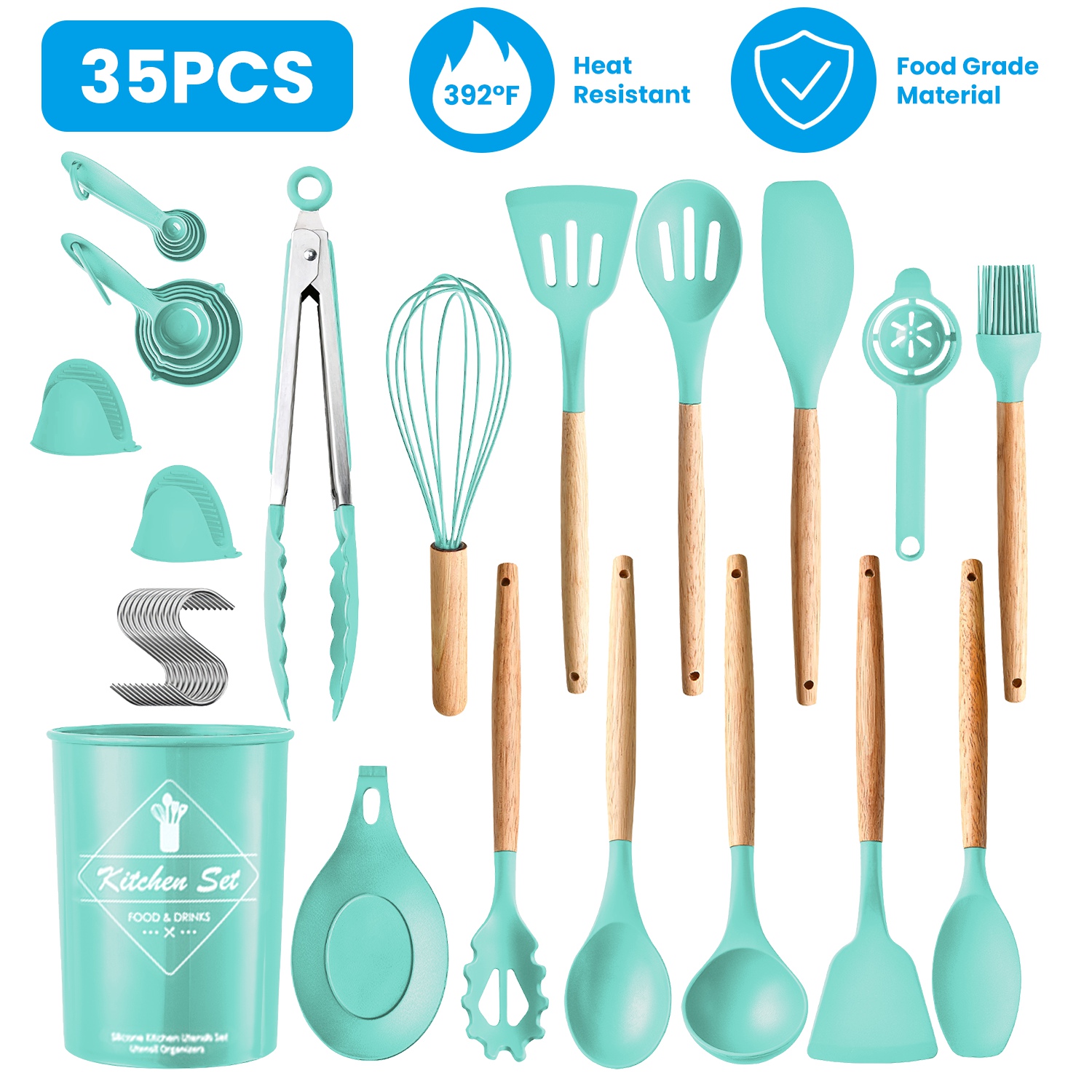 35Pcs Kitchen Cooking Utensils - Kitchen Baking Necessities ulasan dan harga