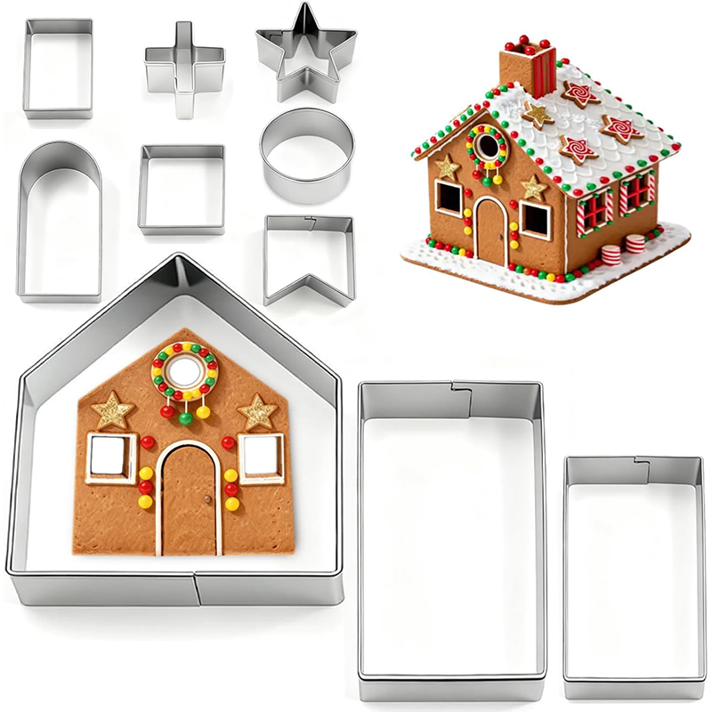 10Pcs Gingerbread House Cookie - Kitchen And Baking Equipment ulasan dan harga