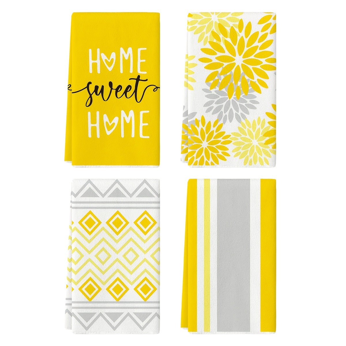 4Pcs, Yellow Striped Kitchen T - Kitchen Baking Necessities ulasan dan harga