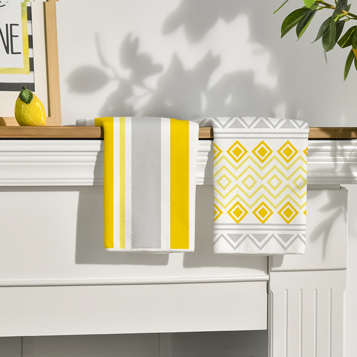 4Pcs, Yellow Striped Kitchen T - Kitchen Baking Necessities ulasan dan harga