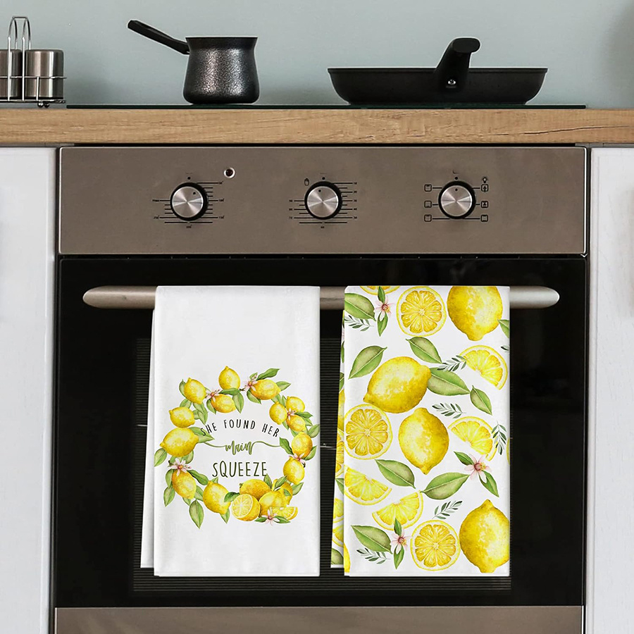 2Pcs, Lemon Wreath Kitchen Tow - Kitchen Baking Necessities ulasan dan harga