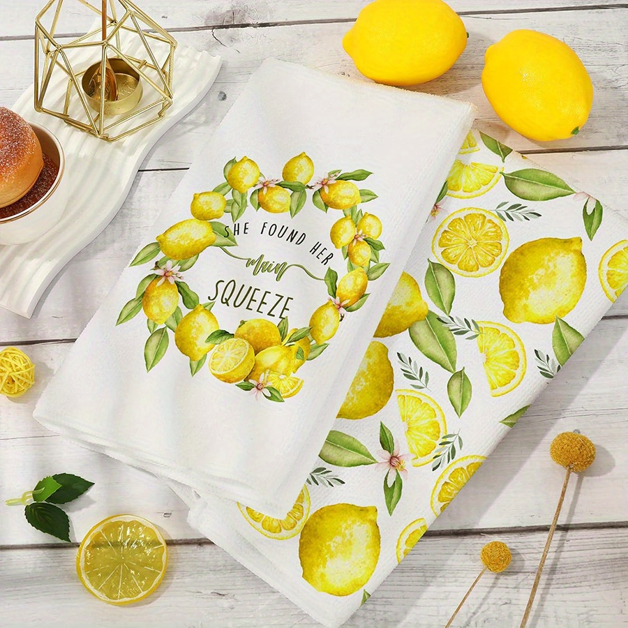 2Pcs, Lemon Wreath Kitchen Tow - Kitchen Baking Necessities ulasan dan harga
