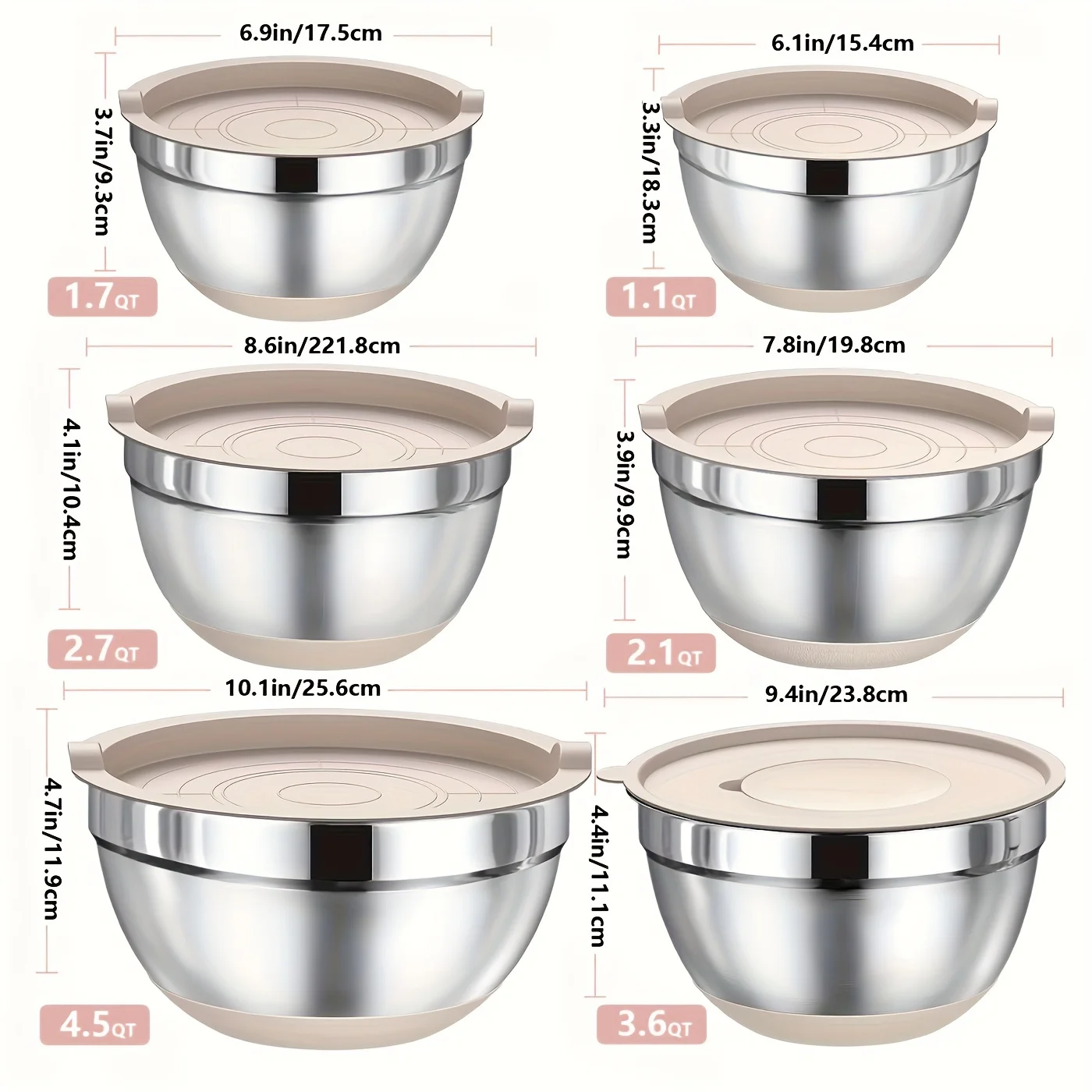 Set of Mixing Bowls Made of St - Kitchen Baking Utensil ulasan dan harga