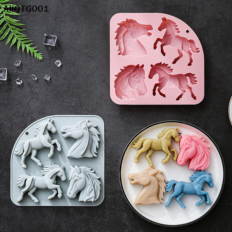 4-Cavity 3D Horse Silicone Mol - Kitchen And Baking Tools ulasan dan harga