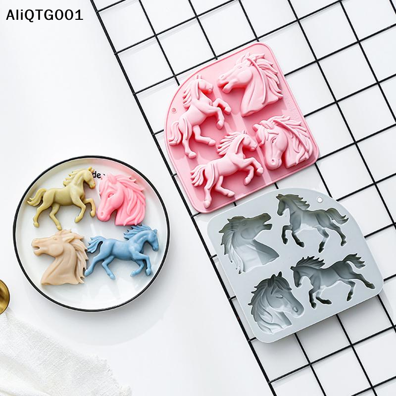 4-Cavity 3D Horse Silicone Mol - Kitchen And Baking Tools ulasan dan harga