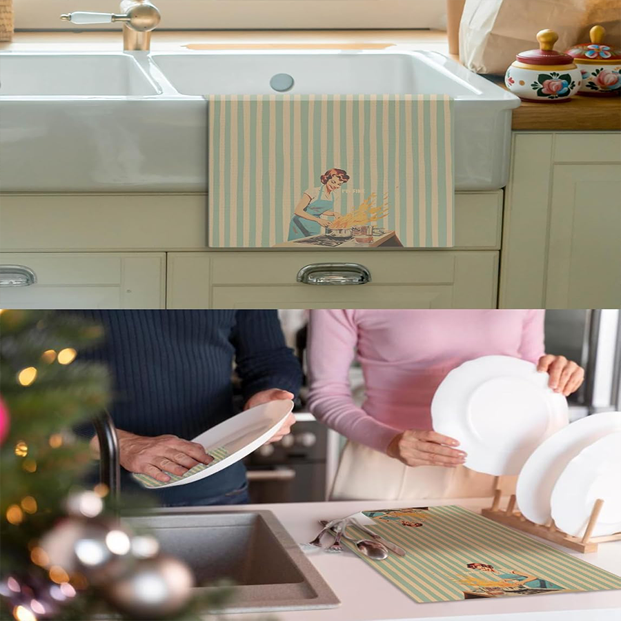 2Pcs, Green Striped Kitchen To - Kitchen Baking Necessities ulasan dan harga